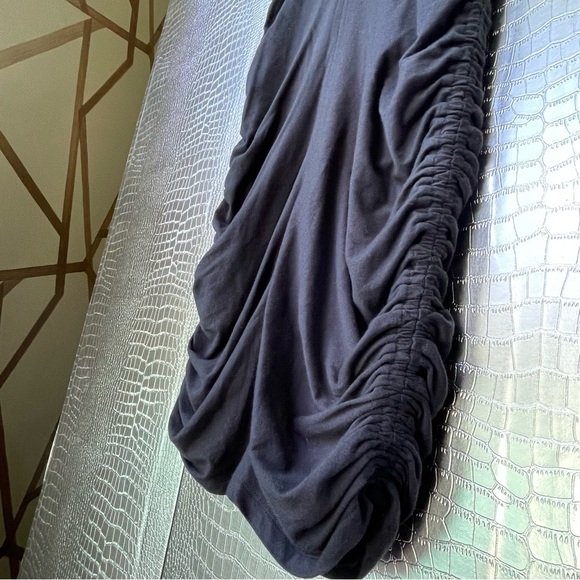 ATHLETA | Apres Convertible Cap Sleeve Ruched Stretch Navy/Black Dress | Small - Picture 8 of 15